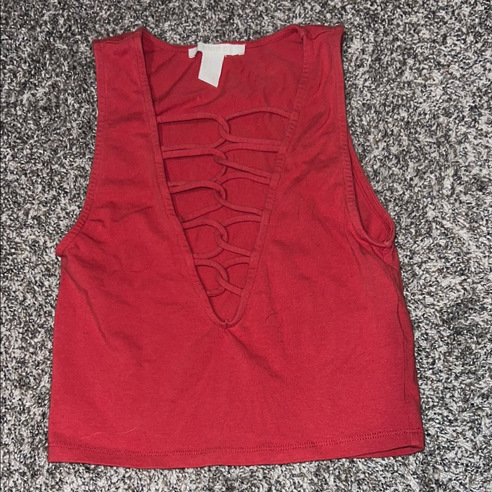 Forever 21 crop top with cutouts in front